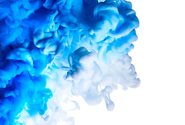Цветовая Капля Сине Белой Краски Водой Абстрактный Фон Размытия — стоковое фото
