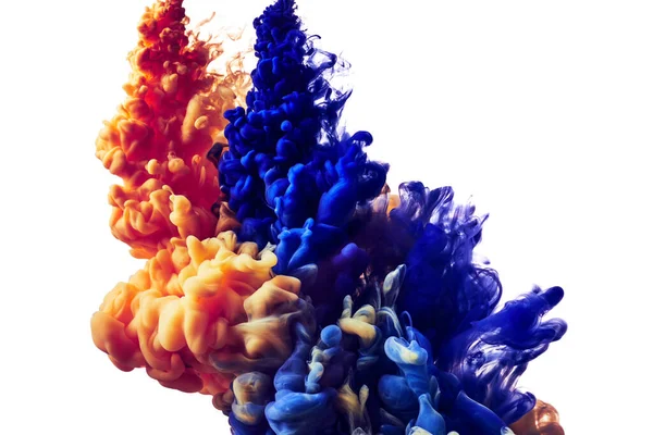 Χρώμα Σταγόνα Του Μπλε Και Πορτοκαλί Χρώμα Υποβρύχια Αφηρημένη Φόντο — Φωτογραφία Αρχείου