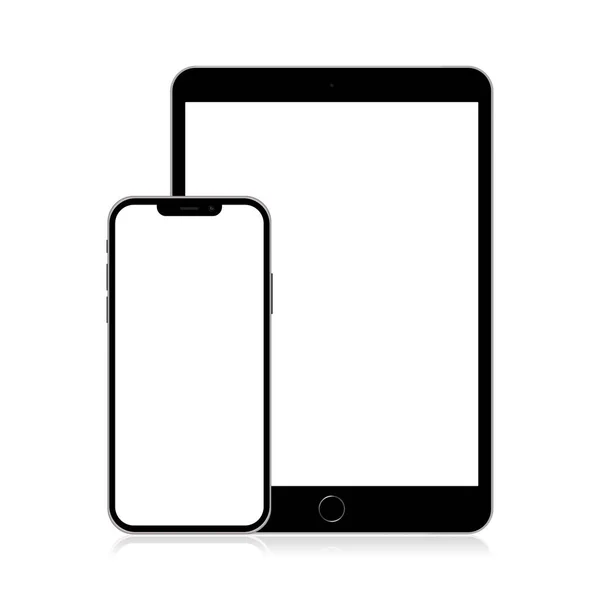 Tablet Cep Telefonu Beyaz Arkaplanda Izole Edildi — Stok fotoğraf