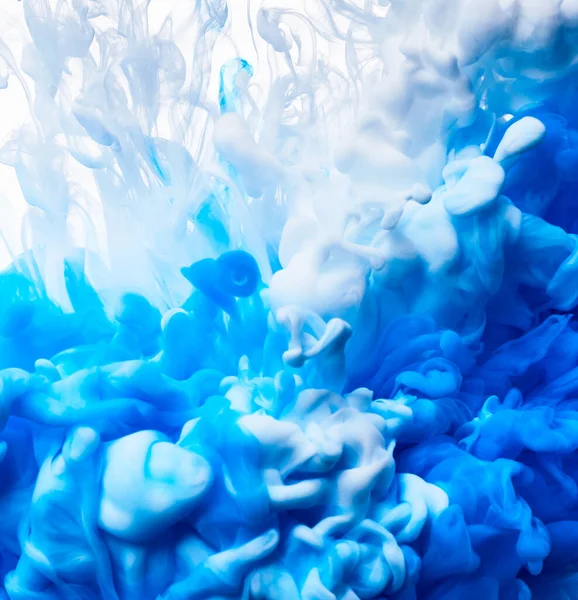 Splash Kék Fehér Festékek Háttér — Stock Fotó
