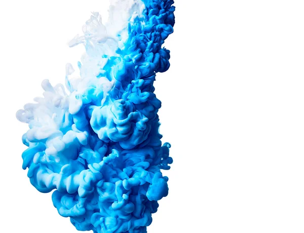 蓝色和白色油漆背景的水花 — 图库照片