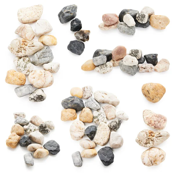 Gray Stones Isolated White Background — Stock Photo, Image