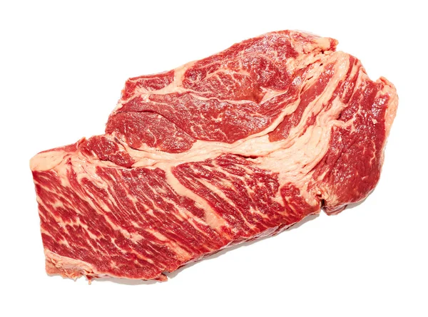 Slice Raw Beef Steak Isolated White Background — Stock Photo, Image