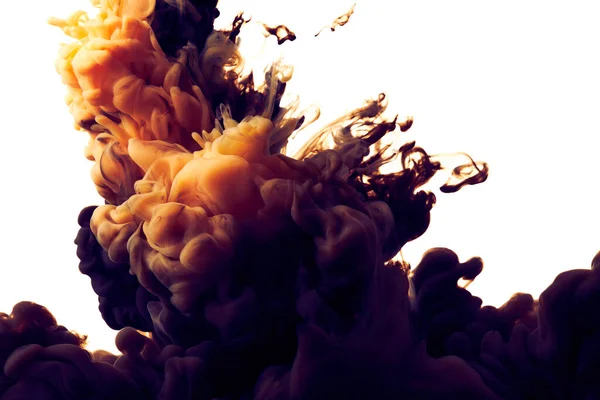 Підводні Абстрактні Сплески Фарби Ізольовані Білому Тлі — стокове фото