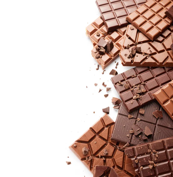 Határa Csokoládé Bar Izolált Fehér Alapon — Stock Fotó