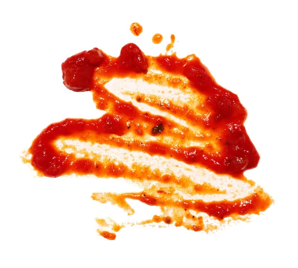 Salsa Manchas Ketchup Manchas Aisladas Sobre Fondo Blanco — Foto de Stock