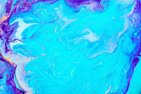 青の流れるような塗料の質感 論文マーブルアブストラクト背景 — ストック写真