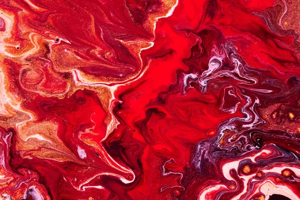 Протікаюча Текстура Фарби Червоний Паперовий Мармуровий Абстрактний Фон — стокове фото