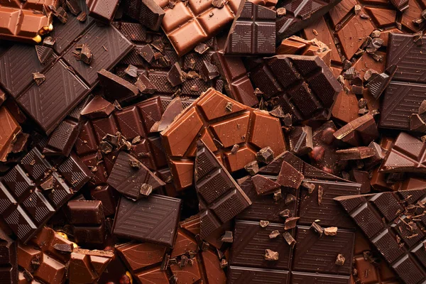 Barra Chocolate Quebrado Textura Fundo — Fotografia de Stock