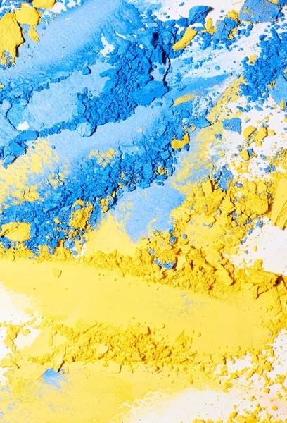 Blue Yellow Crushed Eye Shadow Texture Background — Stock Photo, Image