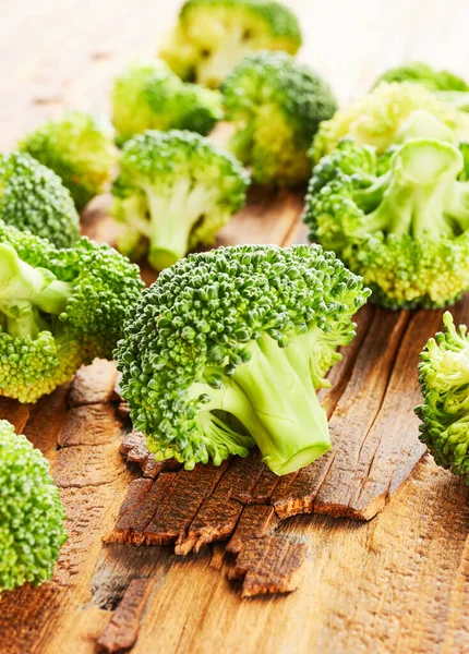 stock image Broccoli still life over wooden background