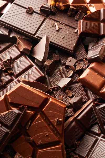 Törött Csokoládé Rúd Textúra Háttér — Stock Fotó