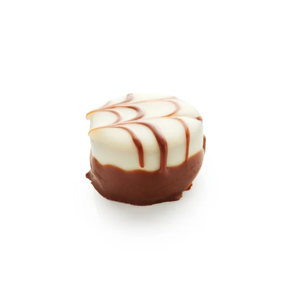 Sada Čokoládových Bonbónů Izolovaných Bílém Pozadí Cukrárna — Stock fotografie