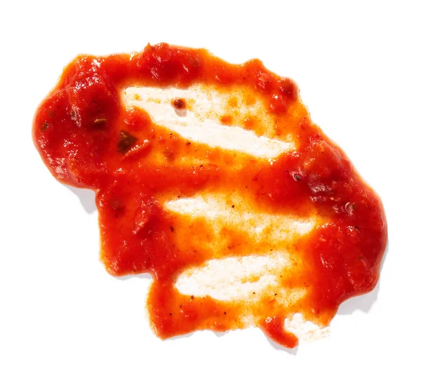 Mergulho Ketchup Manchas Manchas Isoladas Fundo Branco — Fotografia de Stock