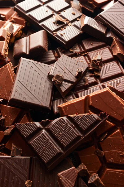 Barre Chocolat Brisé Texture Fond — Photo
