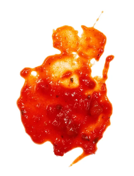Ketchup Flecken Und Flecken Isoliert Auf Weißem Hintergrund Eintauchen — Stockfoto