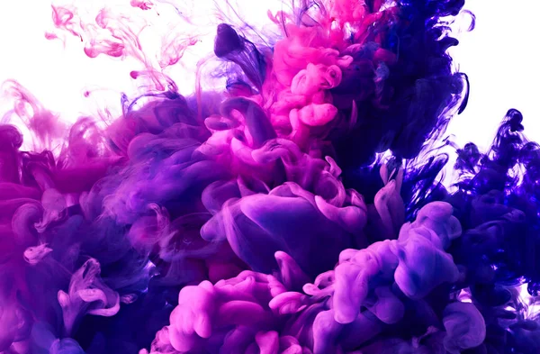 Splash Του Μωβ Και Ροζ Έκρηξη Χρώμα Στο Νερό Πάνω — Φωτογραφία Αρχείου