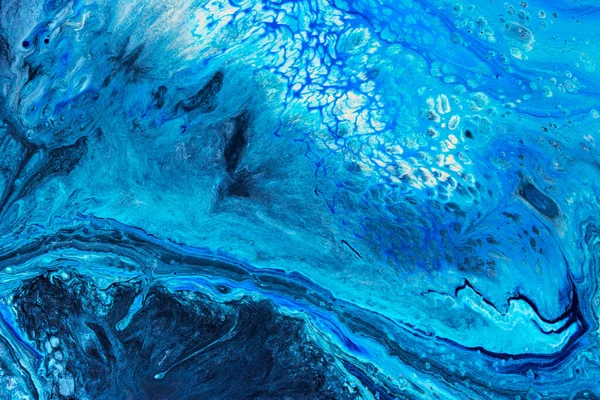 青の流れるような塗料の質感 論文アブストラクト背景 — ストック写真