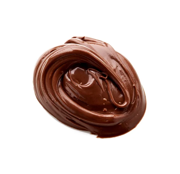 Roztavené Čokoládové Nutella Izolované Bílém Pozadí — Stock fotografie