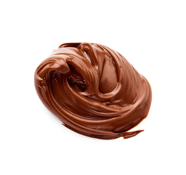 Ciocolată Topită Izolată Fundal Alb — Fotografie, imagine de stoc