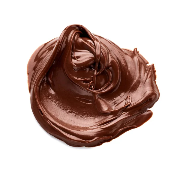 在白色背景上分离的融化巧克力 — 图库照片