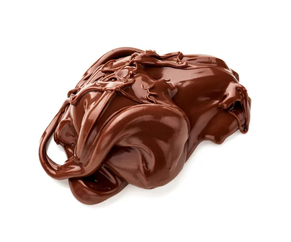 Roztavená Čokoláda Izolované Bílém Pozadí — Stock fotografie