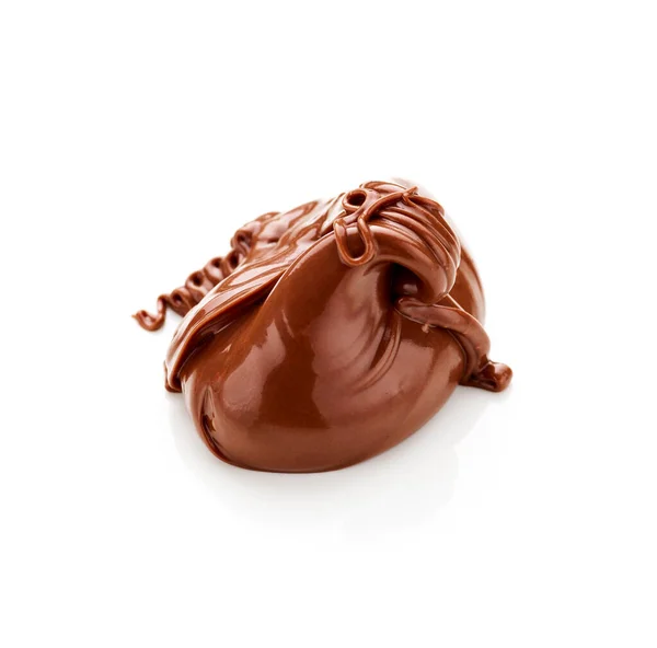Smält Choklad Isolerad Vit Bakgrund — Stockfoto
