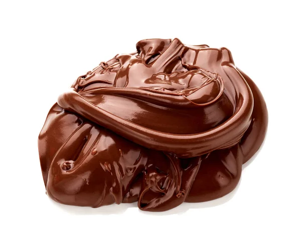 Geschmolzene Schokolade Isoliert Auf Weißem Hintergrund — Stockfoto