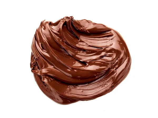 Chocolate Derretido Isolado Fundo Branco — Fotografia de Stock