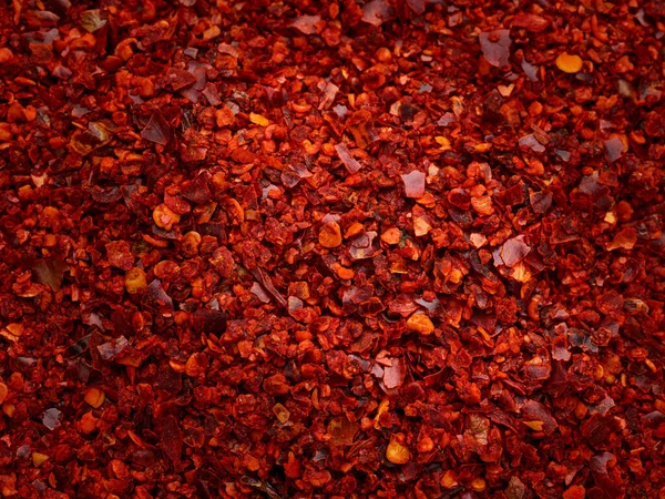 Drcená Textura Makra Červené Papriky — Stock fotografie