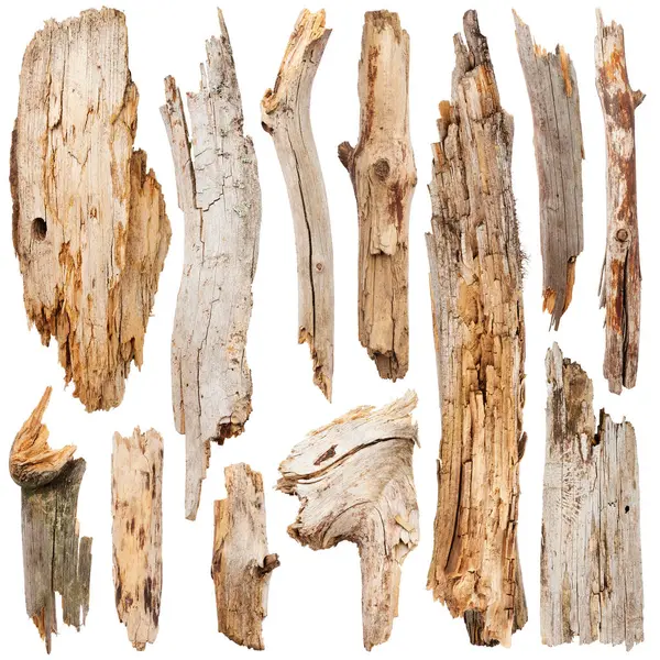 Broken Wooden Sticks Isolated White Background — Stockfoto