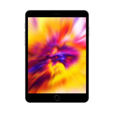 beyazda izole edilmiş bir ekranda soyut arkaplana sahip tablet pc