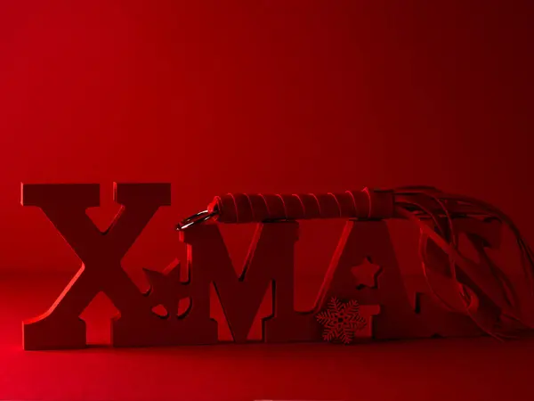 New Year 2024 Red Background Bdsm Stack Sexual Game Sex — Stock Photo, Image