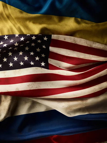 United States America Supporting Ukraine Concept Background — Stock Photo, Image