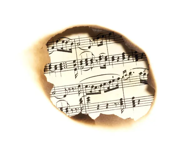 Yanmış Müzik Notaları Klasik Tasarım Ögesi Stok Fotoğraf