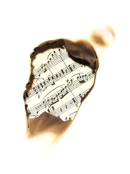 Yanmış Müzik Notaları Klasik Tasarım Ögesi Stok Fotoğraf