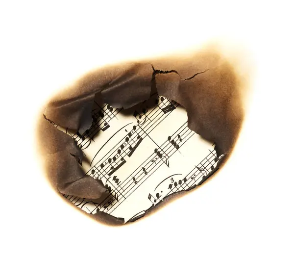 烧焦的音乐笔记老式设计元素 图库图片