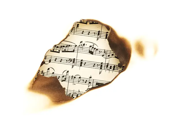 烧焦的音乐笔记老式设计元素 免版税图库照片