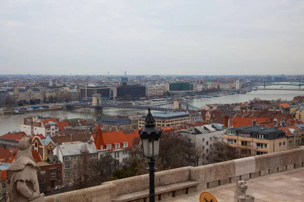 Budapest Hungary Şubat 2023 Şehir Merkezi Tuna Nehri Manzarası — Stok fotoğraf