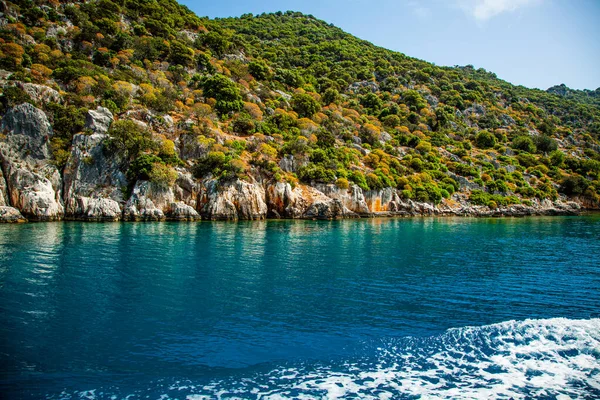 Турецькі Лікійські Острови Середземному Морі Сучасний Трже — стокове фото