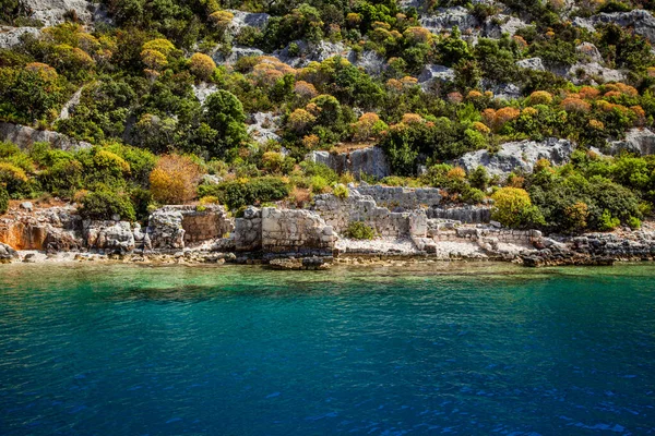 地中海的土耳其Lycian群岛 蔚蓝的海水 阳光灿烂的日子 现代土耳其 — 图库照片