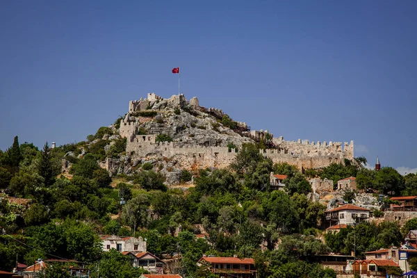 Kekova Turkey Květen 2022 Turistické Historické Město Turecku Ležící Skalách — Stock fotografie
