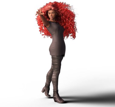 Genç Sihir Akademisi Afrikalı kadın güçlü poz