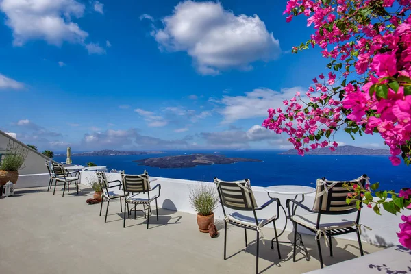Roof Tables Chairs View Seaside — Zdjęcie stockowe