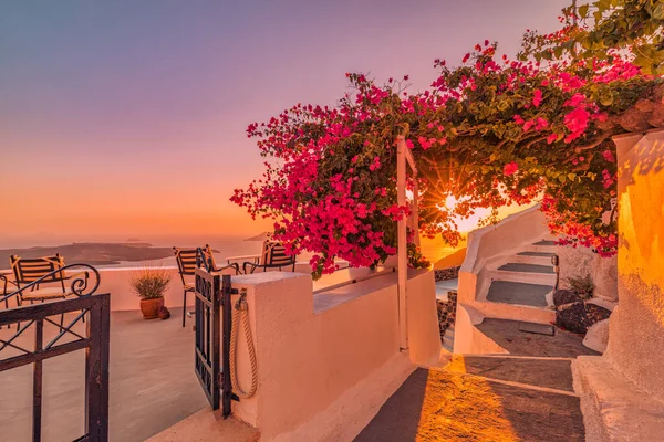 Tropical Villa View Sunset Seaside — Stock Fotó