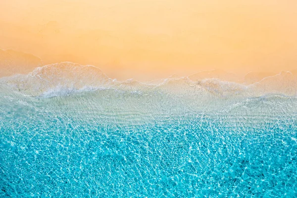 Relaxing Aerial Beach Summer Vacation Tropical Mediterranean Landscape Banner Waves — Stock Photo, Image