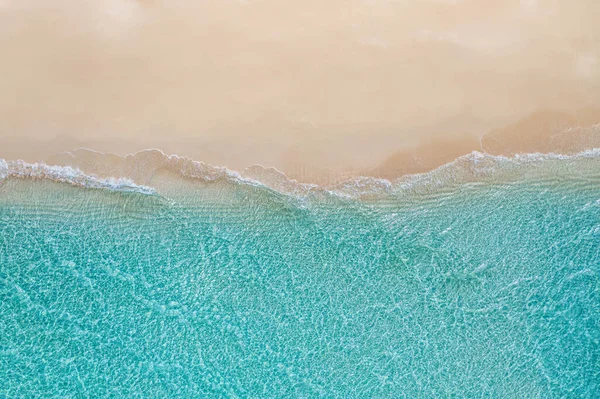 Расслабляющий Воздушный Пляж Летний Отдых Тропический Средиземноморский Ландшафтный Баннер Волны — стоковое фото