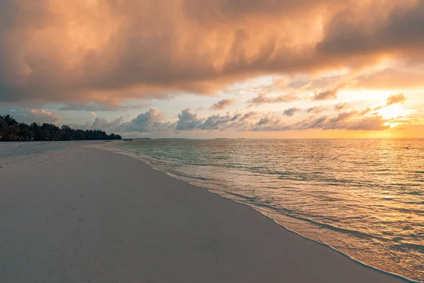 Sunset Sea Sandy Beach — Stock Photo, Image