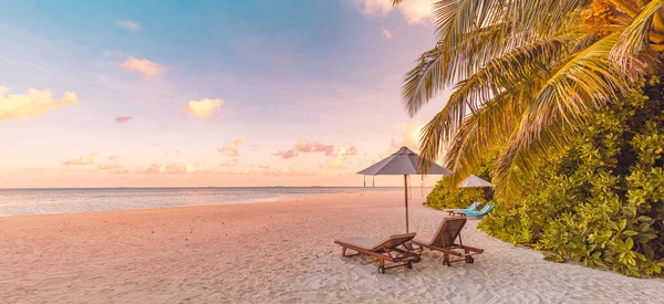 Piękne Tropikalne Malediwy Resort Plaża — Zdjęcie stockowe