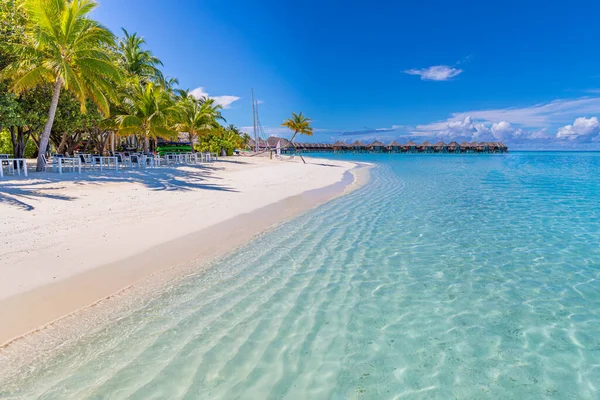 Krásná Tropická Pláž Mořem Modrou Oblohou — Stock fotografie